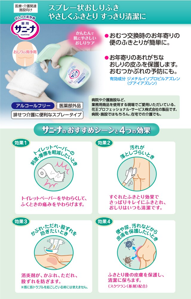 dショッピング |サニーナ 薬用スプレー状 おしりふき 業務用