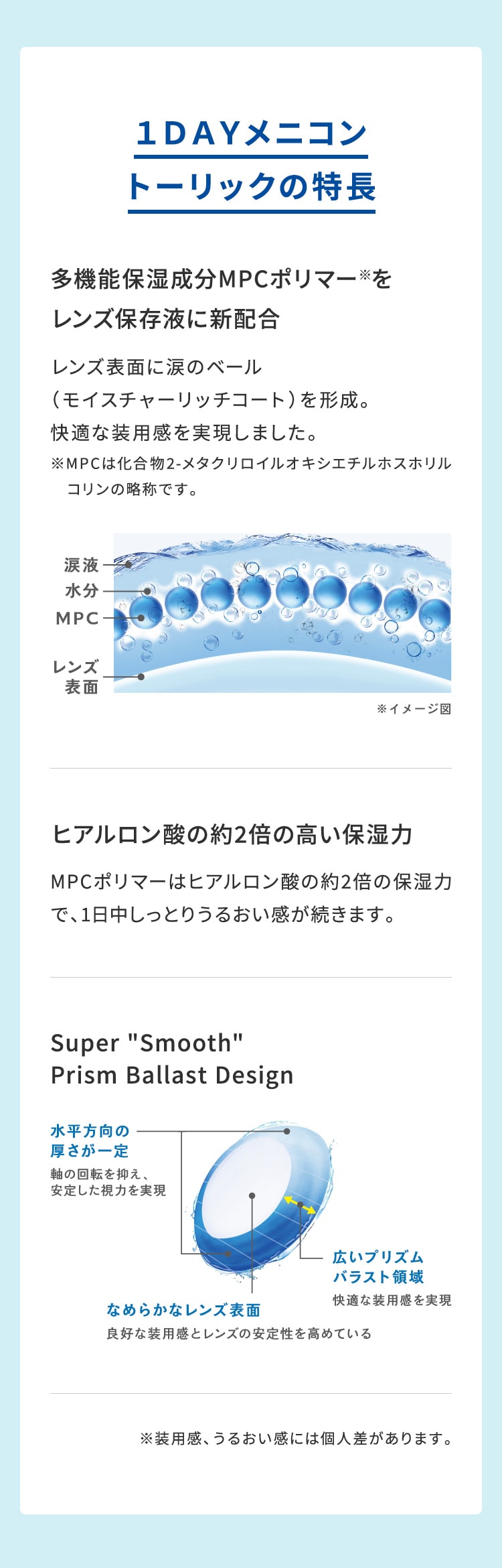 ワンデーメニコントーリック商品説明