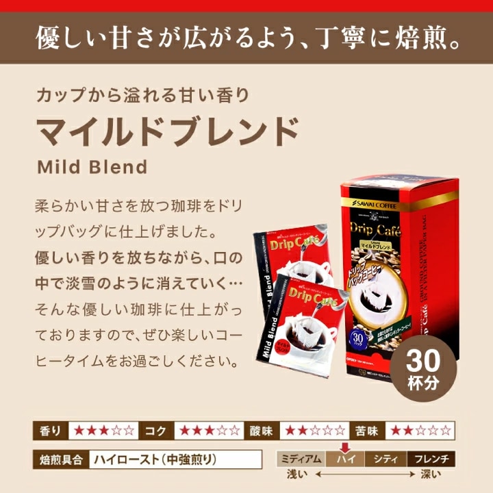 マイルドブレンド ドリップバッグ 甘い香り 焙煎