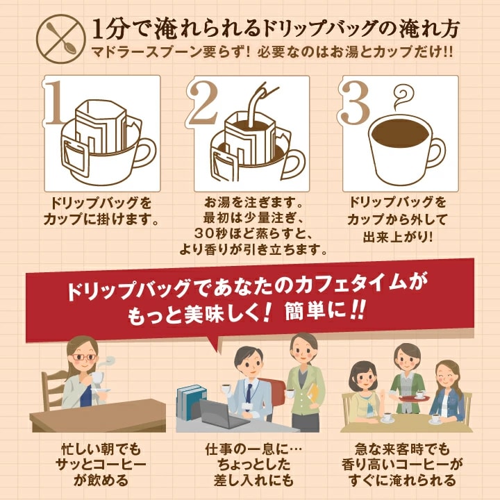 ドリップバッグ 簡単 1分 お湯だけ