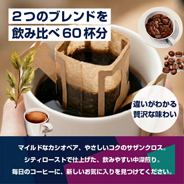 ドリップバッグ 60杯 飲み比べ 中深煎り