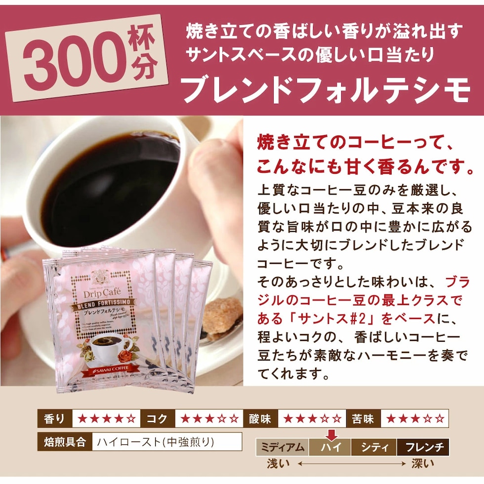 ブレンドフォルテシモ ドリップパック 中強煎り サントス