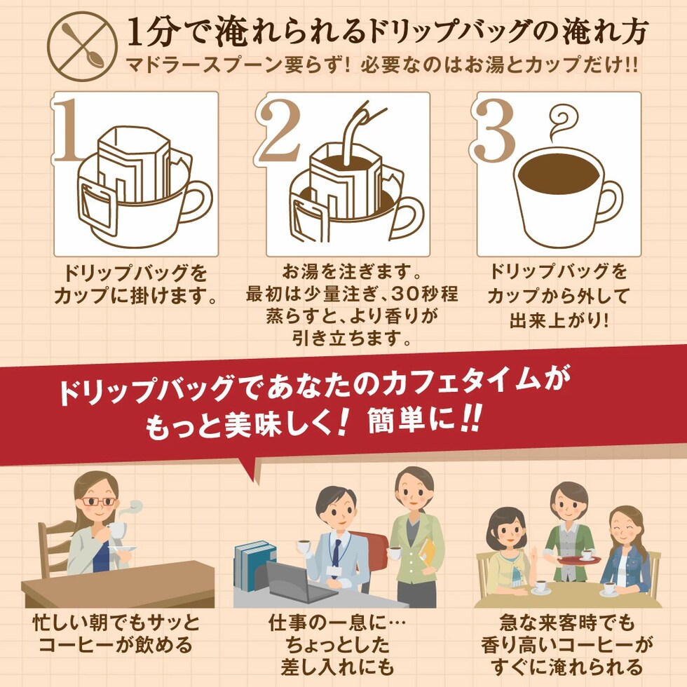 ドリップバッグ 簡単 1分 お湯 カップ