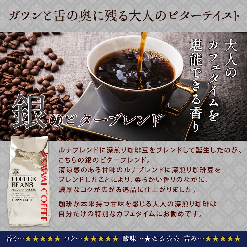 銀のビターブレンド 深煎り 大人 濃厚