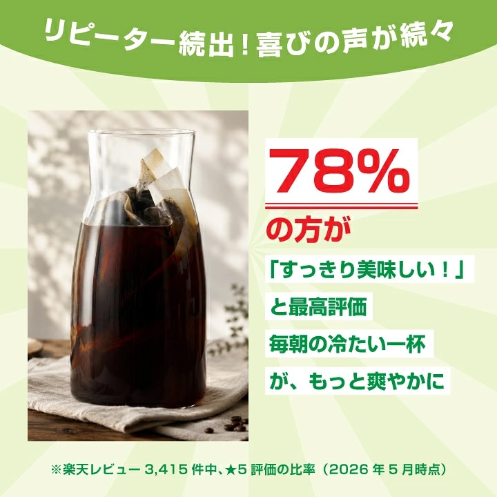 78% 最高評価 リピート継続 お客様の声