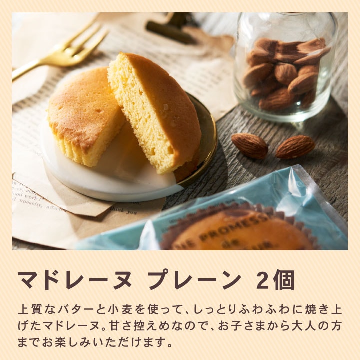 マドレーヌ プレーン 2個 ふわふわ 食感