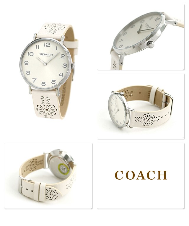 dショッピング |コーチ 時計 レディース 革ベルト 花柄 シルバー×アイボリー 14503029 COACH 腕時計 ペリー 36mm |  カテゴリ：の販売できる商品 | 腕時計のななぷれ (02814503029)|ドコモの通販サイト