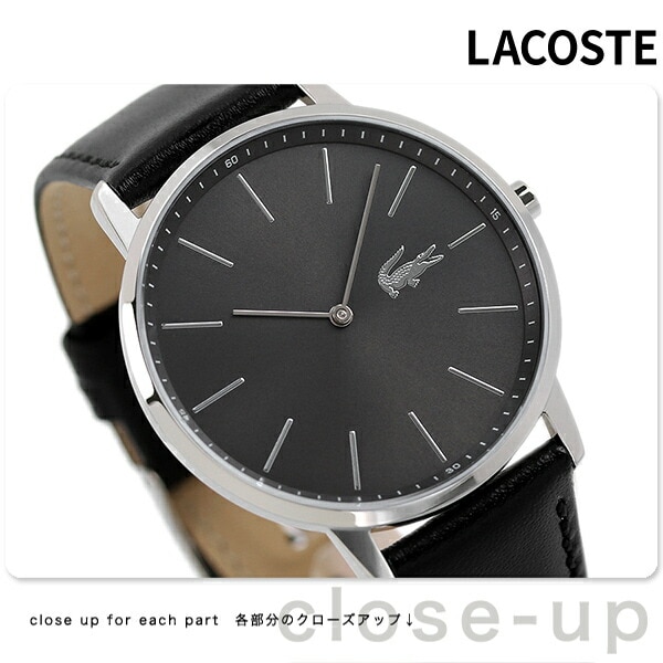 売り本物ラコステ 時計 メンズ 腕時計 ブラック レザー 2011016 腕時計(アナログ)
