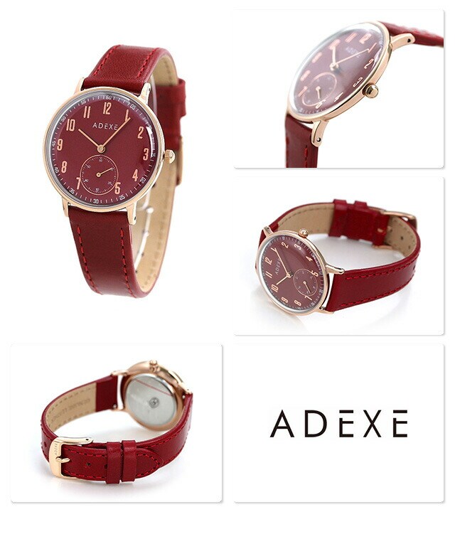 dショッピング |アデクス ADEXE メンズ レディース 腕時計 33mm ダークレッド 革ベルト 2043C-T02 プチ |  カテゴリ：の販売できる商品 | 腕時計のななぷれ (028ADX2043C-T02)|ドコモの通販サイト
