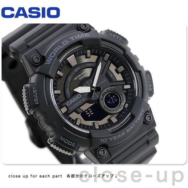 高い素材 新品✨カシオ CASIO メンズ 腕時計 AEQ-110W-1B ブラック