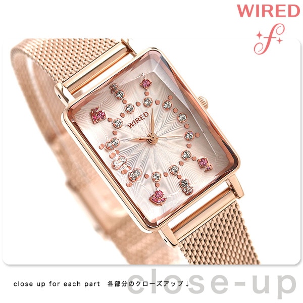 910 SEIKO WIRED セイコー レディース 腕時計 9面カット ピンク