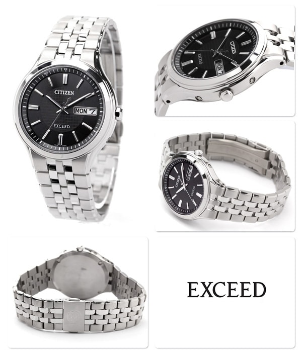 dショッピング |シチズン エクシード ソーラー 電波 Day＆Date メンズ 腕時計 ブラック CITIZEN EXCEED AT6000-52E  | カテゴリ：の販売できる商品 | 腕時計のななぷれ (028AT6000-52E)|ドコモの通販サイト