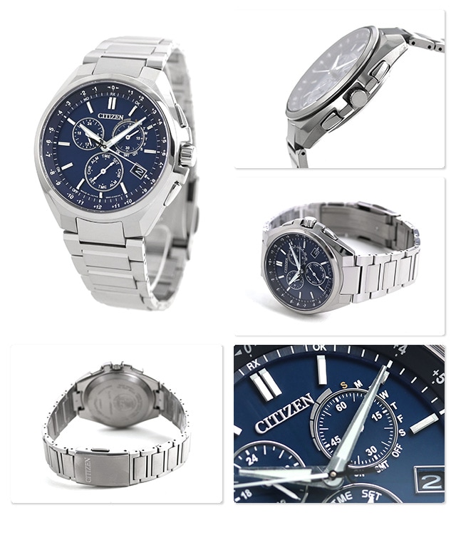 【苫小牧バナナ】美品 CITIZEN アテッサ エコドライブ CB5040-80L シチズン 電波時計 チタン クロノグラフ ブルー文字盤 メンズ腕時計♪ 楽天市場】☆新品正規品☆『CITIZEN ATTESA』シチズン アテッサ