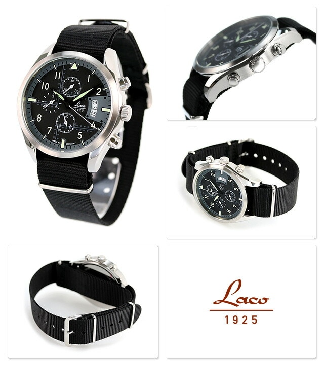 dショッピング |Laco ラコ 時計 クロノグラフ デトロイト 42mm ドイツ製 クオーツ メンズ 腕時計 861917BK パイロットウォッチ  | カテゴリ：の販売できる商品 | 腕時計のななぷれ (028LACO-861917b)|ドコモの通販サイト