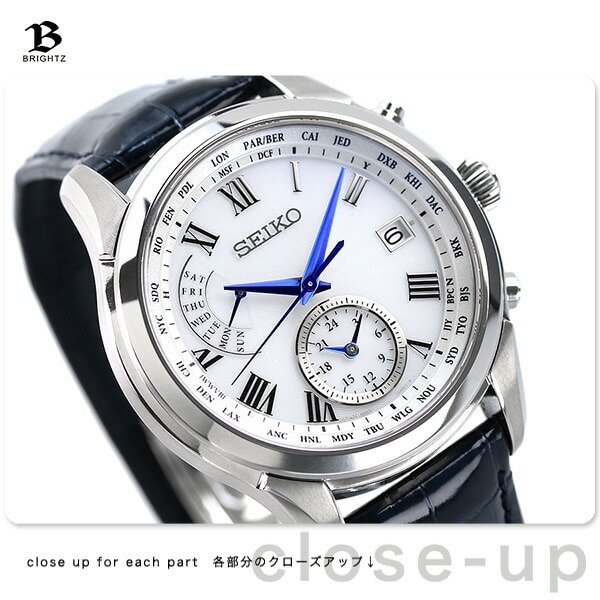 dショッピング |セイコー ブライツ チタン 電波ソーラー ワールドタイム メンズ 腕時計 SAGA311 SEIKO BRIGHTZ  ホワイト×ネイビー | カテゴリ：の販売できる商品 | 腕時計のななぷれ (028SAGA311)|ドコモの通販サイト