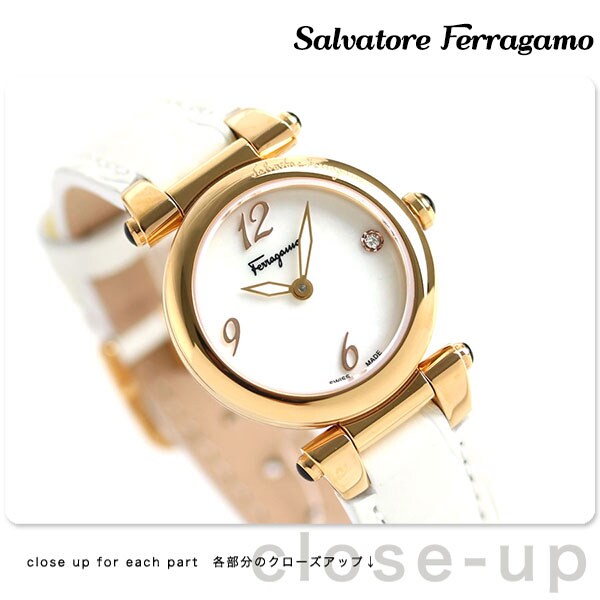 フェラガモ イディリオ 24.5mm レディース 腕時計 SFEY00419 Salvatore Ferragamo ホワイトシェル×ホワイト  革ベルト 時計 | カテゴリ：の販売できる商品 | 腕時計のななぷれ (028SFEY00419)|ドコモの通販サイト - dショッピング