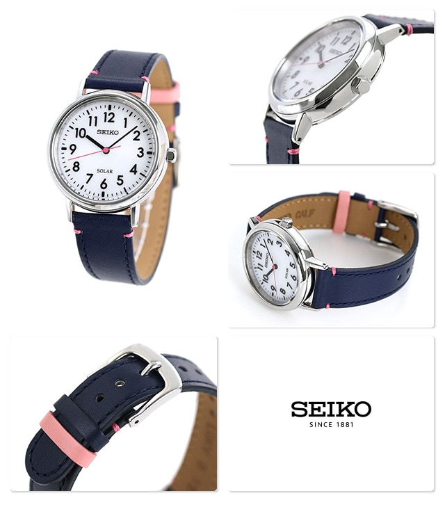 dショッピング |セイコー 腕時計 レディース ソーラー STPX071 SEIKO 時計 キッズ 子供用 受験生 ホワイト×ネイビー 革ベルト |  カテゴリ：の販売できる商品 | 腕時計のななぷれ (028STPX071)|ドコモの通販サイト