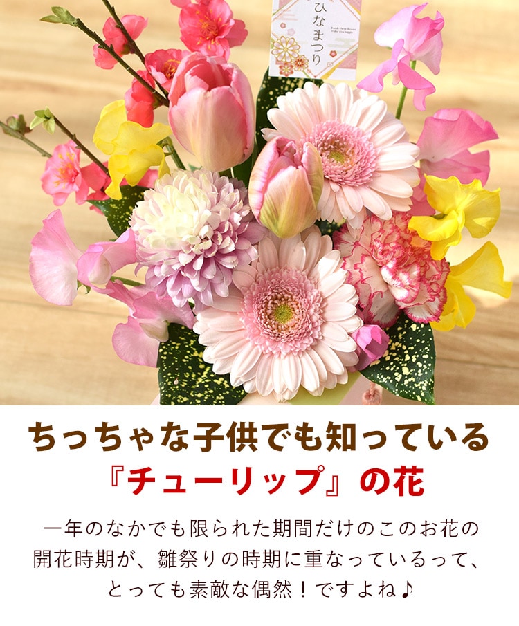dショッピング |[2/21～3/3届] 桃の節句の花飾り「ひな祭りの生花 