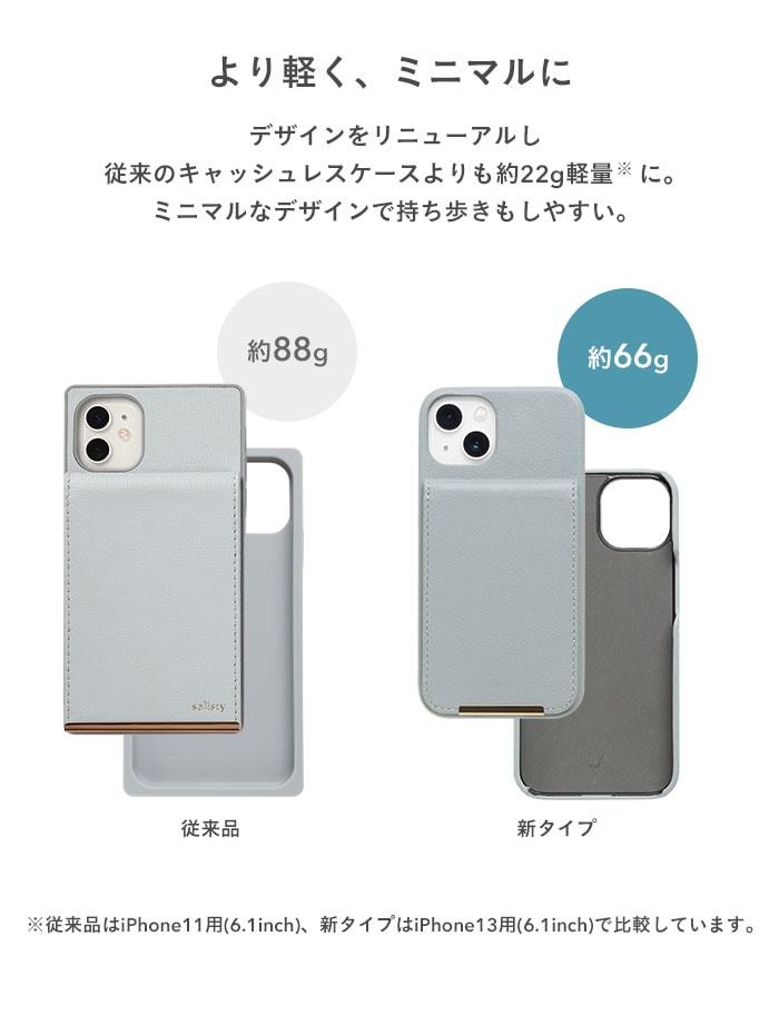 [iPhone 13/13 Pro専用]salisty(サリスティ)キャッシュレスケース slim