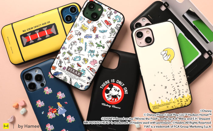 【新】[iPhone SE 2022/SE 2020/8/7専用]ディズニーキャラクター Latootoo カード収納型 ミラー付きiPhoneケース(ミッキーマウス/ブラック)