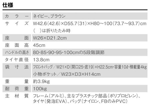 dショッピング |コンパクト シルバーカー 折り畳み式 スルーンボックス ...