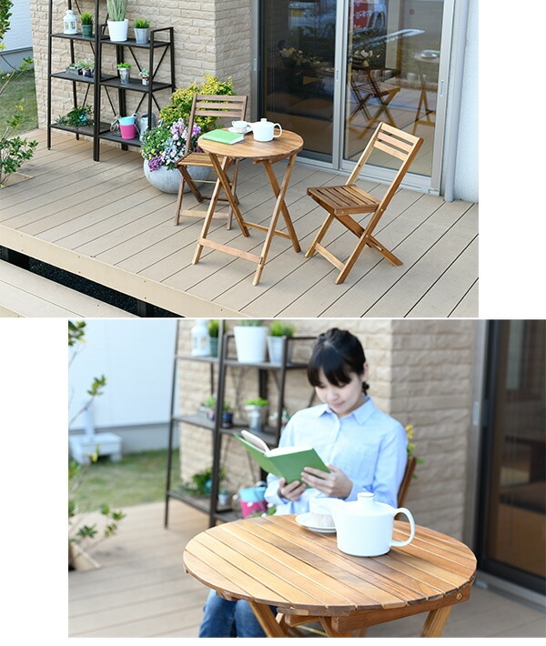 dショッピング |ガーデン テーブル セット コンパクト 3点セット 