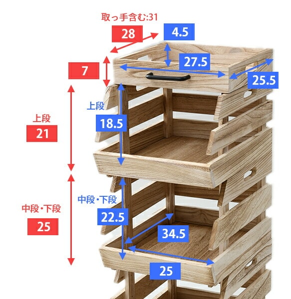 dショッピング |木製 バスケット 3個組 キャスター付き HBS-3(BNA