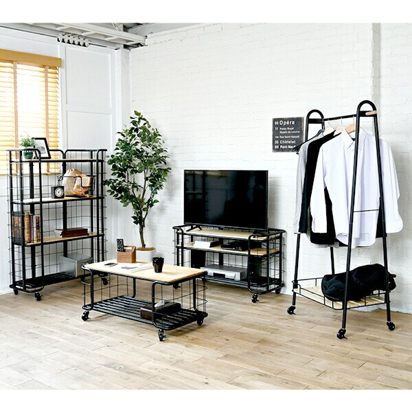 dショッピング |シェルフ 4段 ナチュラルトローリー リビングシリーズ