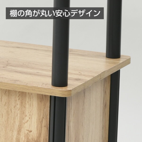 dショッピング |ラック 幅60 扉付き 3段 YGKT-2(OAK4BK) オーク(支柱