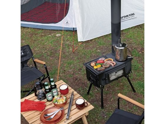 dショッピング |【取寄せ品】キャプテンスタッグ ＫＡＭＡＤＯ かまど 煙突ガラス窓付角型ストーブ | カテゴリ：の販売できる商品 | ココデカウ  (073D89170)|ドコモの通販サイト