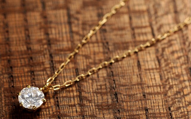 K18 diamond necklace float 0.3ct