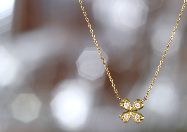 K18 diamond necklace K18 ダイヤモンド　ネックレス tender clover  