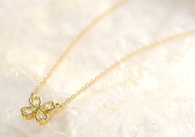 K18 diamond necklace K18 ダイヤモンド　ネックレス tender clover  