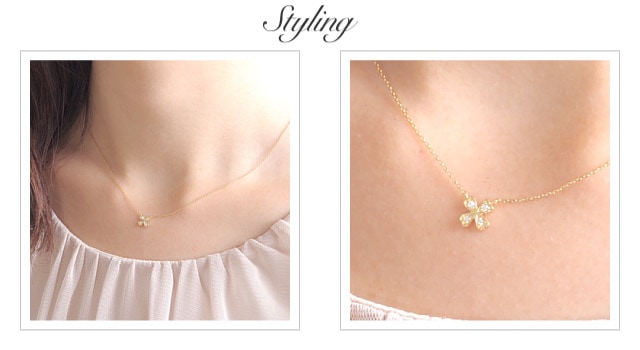 K18 diamond necklace K18 ダイヤモンド　ネックレス tender clover  