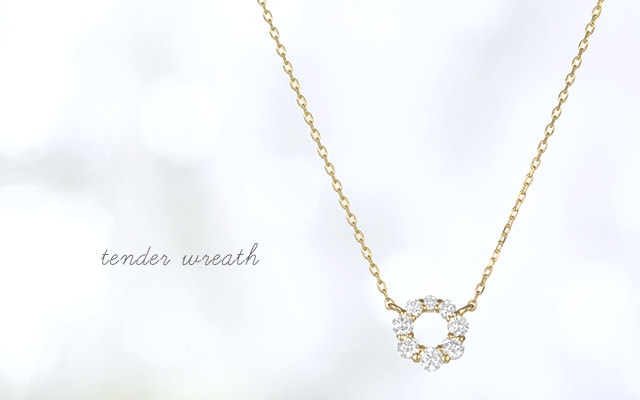 K18 diamond necklace K18 ダイヤモンド　ネックレス tender wreath