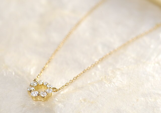 K18 diamond necklace K18 ダイヤモンド　ネックレス tender wreath