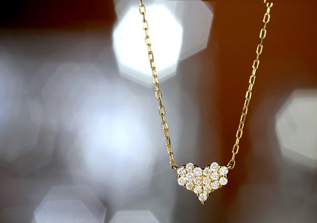 K18 diamond necklace K18 ダイヤモンド　ネックレス pave heart