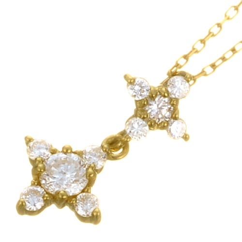 K18 diamond necklace K18 ダイヤモンド　ネックレス swing flower