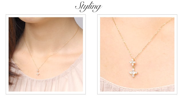 K18 diamond necklace K18 ダイヤモンド　ネックレス swing flower