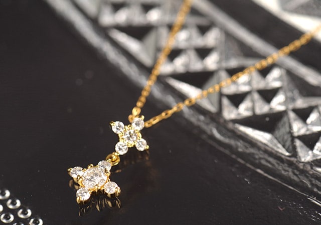 K18 diamond necklace K18 ダイヤモンド　ネックレス swing flower