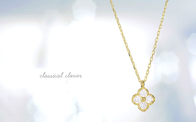 K18 diamond necklace K18 ダイヤモンド　ネックレス classical clover