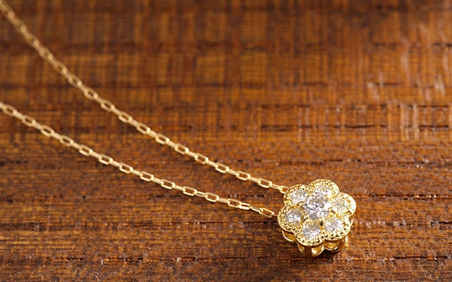 K18 diamond necklace K18 ダイヤモンド　ネックレス classical flower