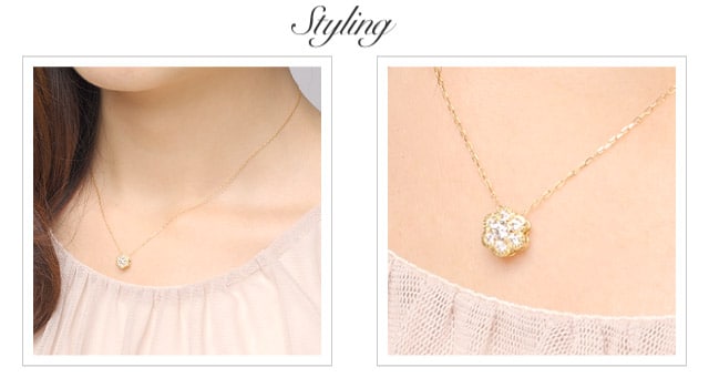 K18 diamond necklace K18 ダイヤモンド　ネックレス classical flower