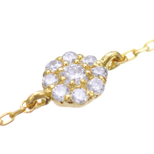K18 diamond bracelet tiny　floral