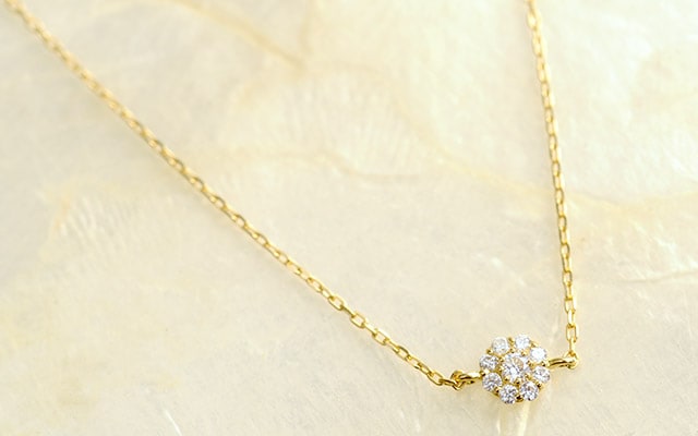 K18 diamond bracelet tiny　floral