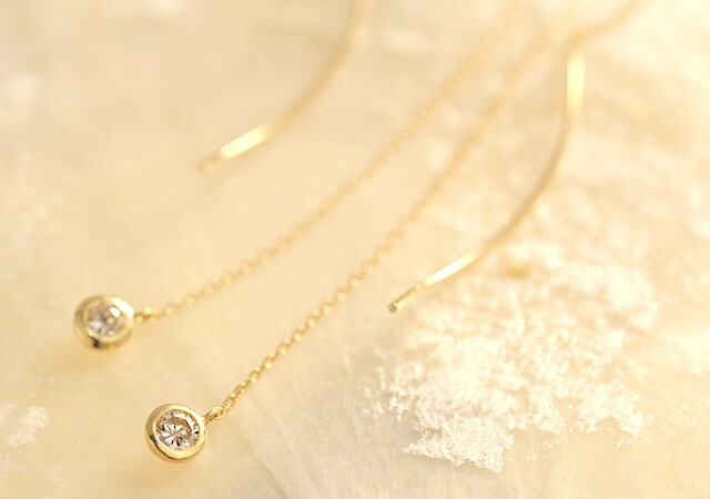 K18 diamond pierced earrings K18 ダイヤモンド ピアス liberty