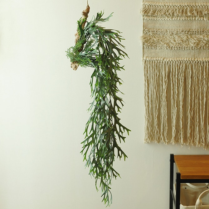 Brown. ブラウン フェイクグリーン ビカクシダ 着生 ブルー 観葉植物 フェイクグリーン イミテーションフラワー 造花 ディスプレイ ボタニカル 植物 多肉植物 インテリア おしゃれ