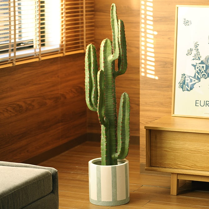 Brown. ブラウン フェイクグリーン 柱サボテン ポット 112cm 観葉植物 フェイクグリーン サボテン おしゃれ ディスプレイ ボタニカル 植物 多肉植物 インテリア おしゃれ