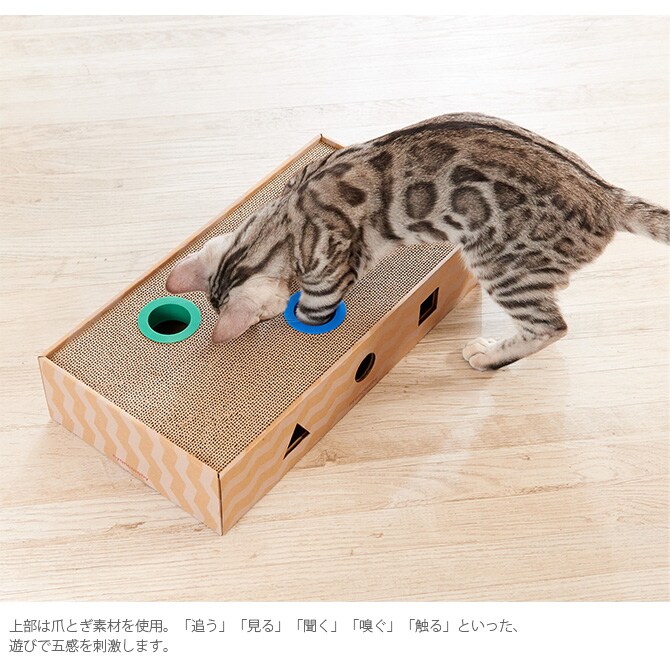 nyancoroby Box ニャンコロビー ボックスタイプ 猫 爪とぎ おもちゃ ボール 爪研ぎ 猫用おもちゃ mju: ミュー