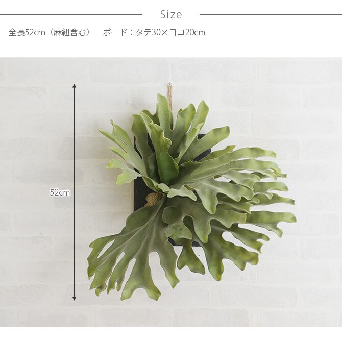 Brown. ブラウン フェイクグリーン ビカクシダ ウォールハンギング スレート 30 フェイクグリーン 壁掛け ハンギング おしゃれ 壁 グリーン インテリア 造花 植物 ペット